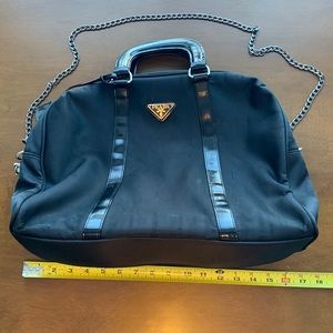 Prada vintage black nylon duffle handbag for purse or travel